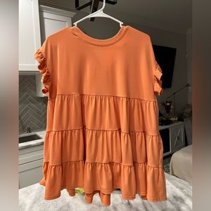 Versona Coral Orange Tiered Blouse!